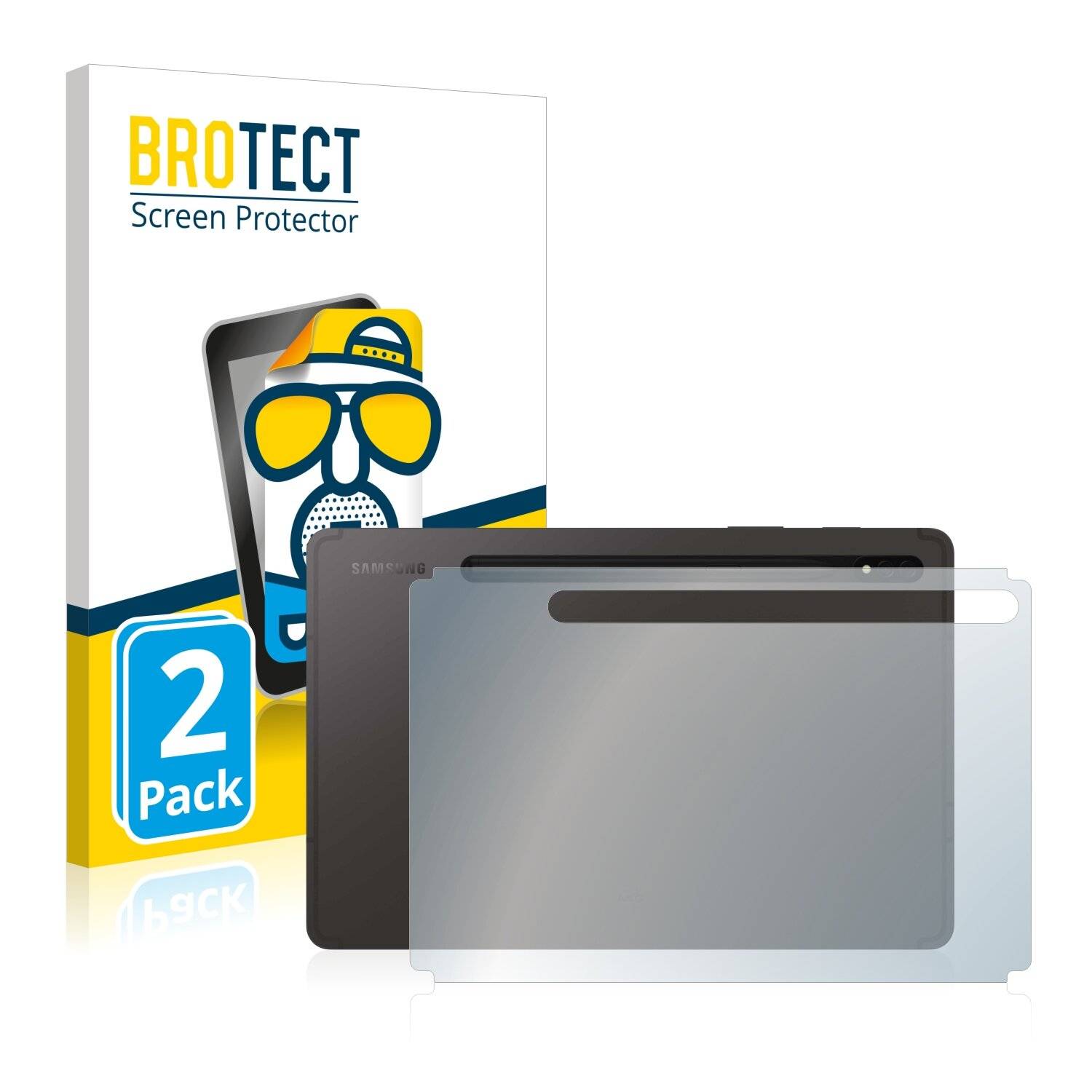 2x BROTECT Matte Displayschutzfolie für Samsung Galaxy Tab S8 WiFi (Rückseite) -