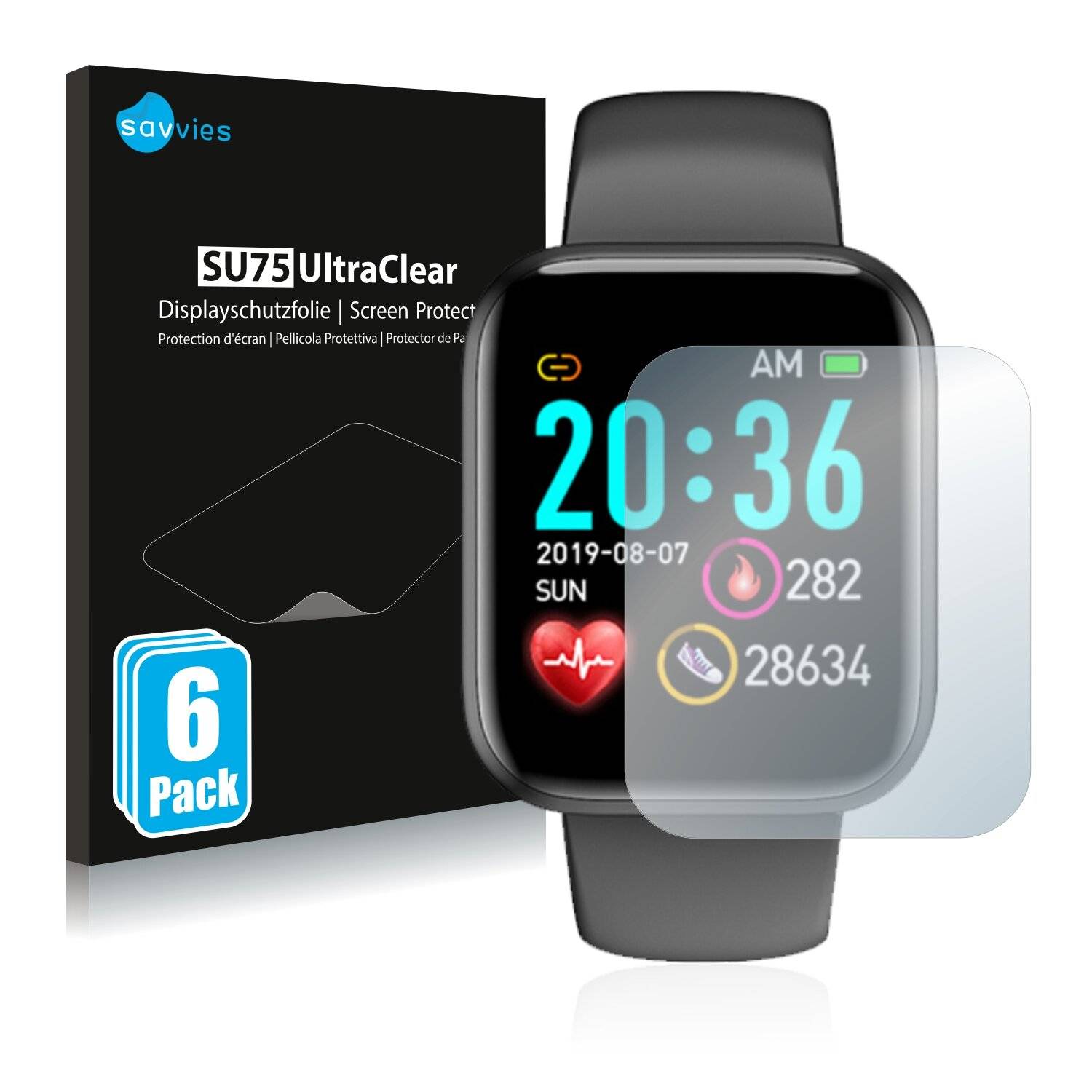 6x Savvies SU75 Displayschutzfolie für Boccadamo