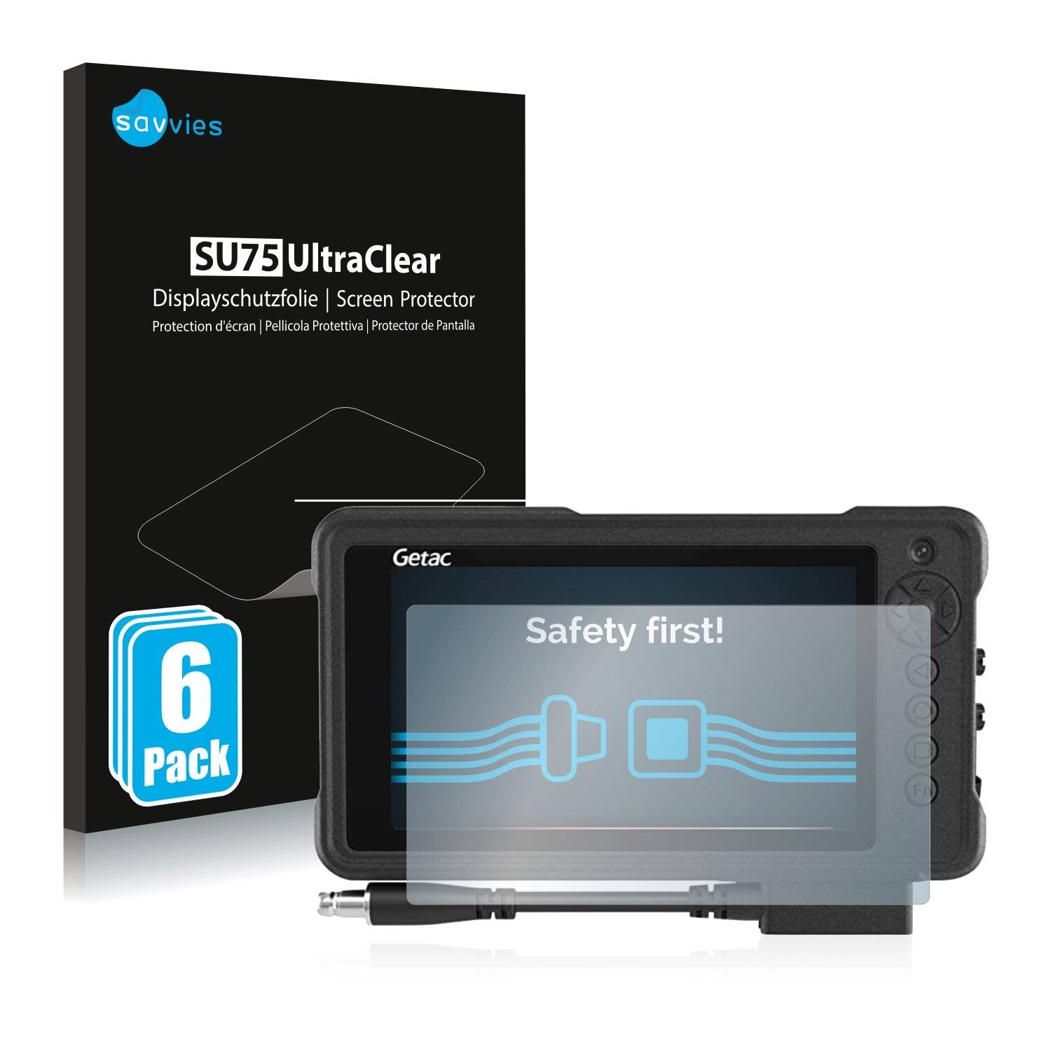 6x Savvies SU75 Displayschutzfolie für Getac