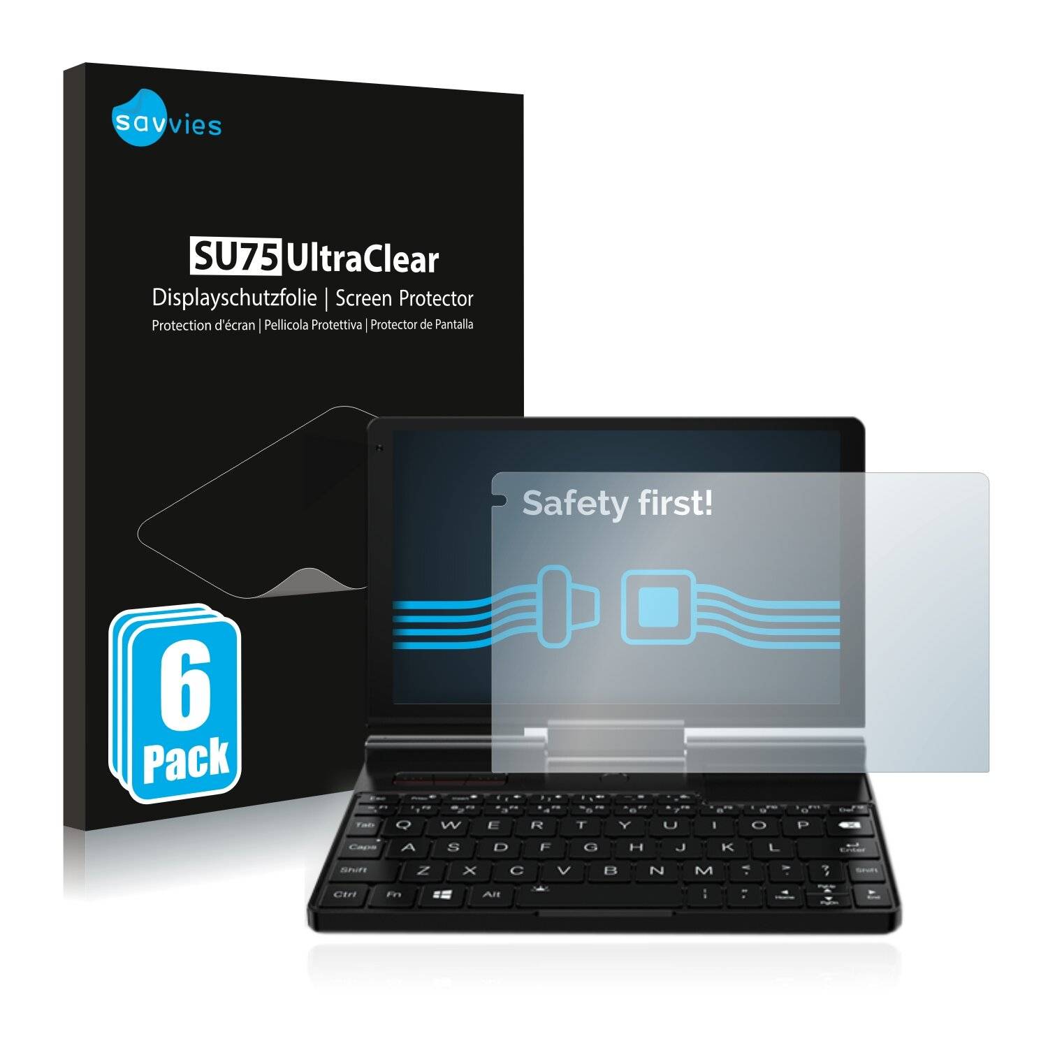 6x Savvies SU75 Displayschutzfolie für GPD Pocket
