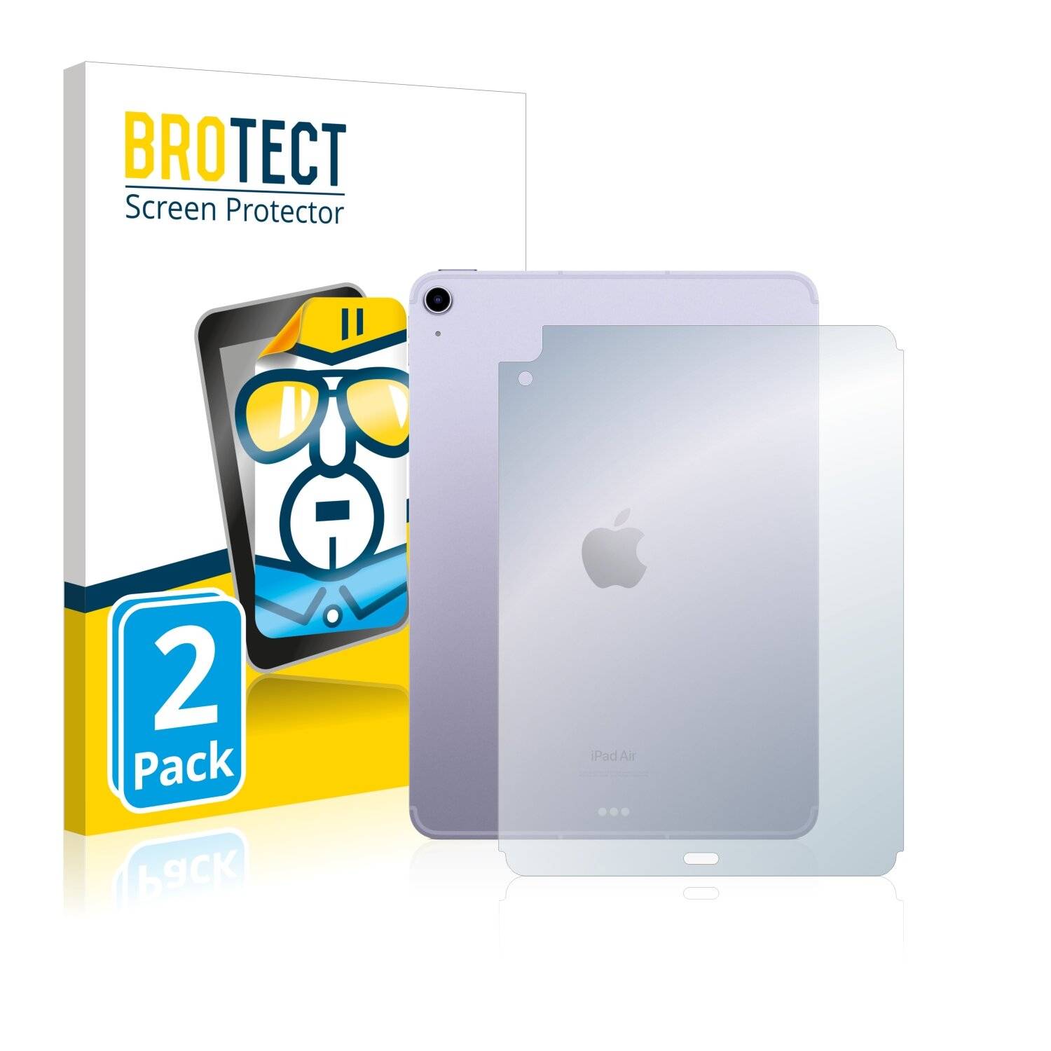 2x BROTECT HD-Clear Displayschutzfolie für Apple iPad Air 5 WiFi Cellular 2022 (Rückseite,