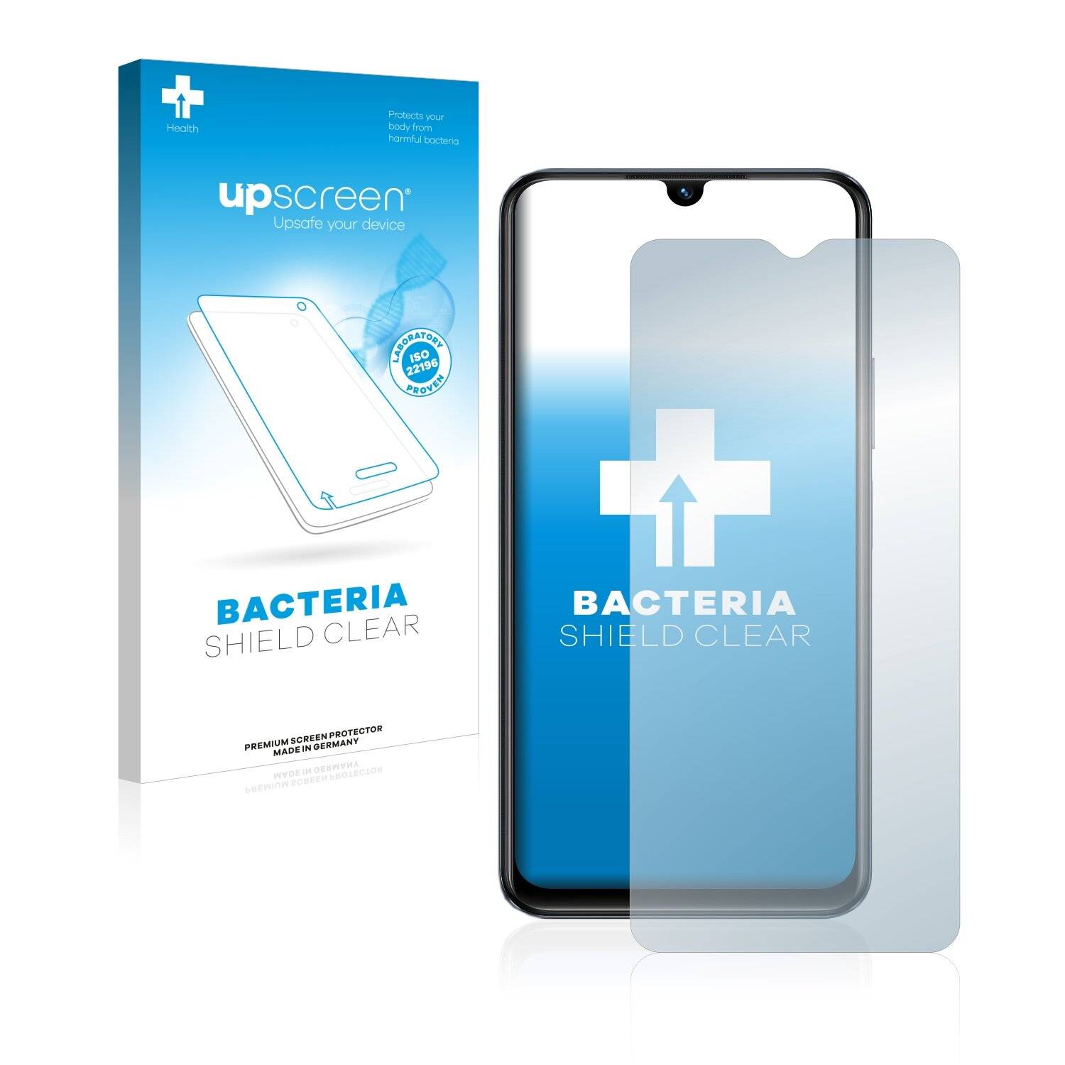 upscreen Bacteria Shield Clear Premium Antibakterielle Displayschutzfolie für Vivo Y55