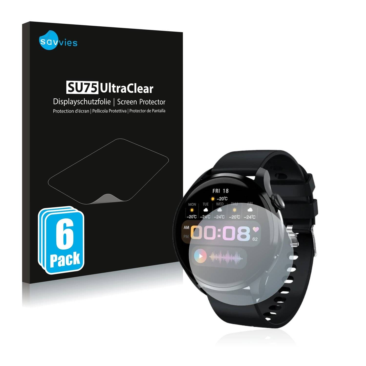 6x Savvies SU75 Displayschutzfolie für Letike