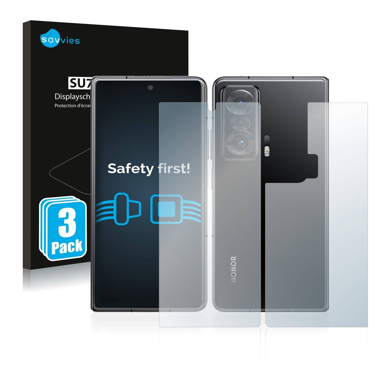 6x Savvies SU75 Displayschutzfolie für Honor Magic V (Vorder +