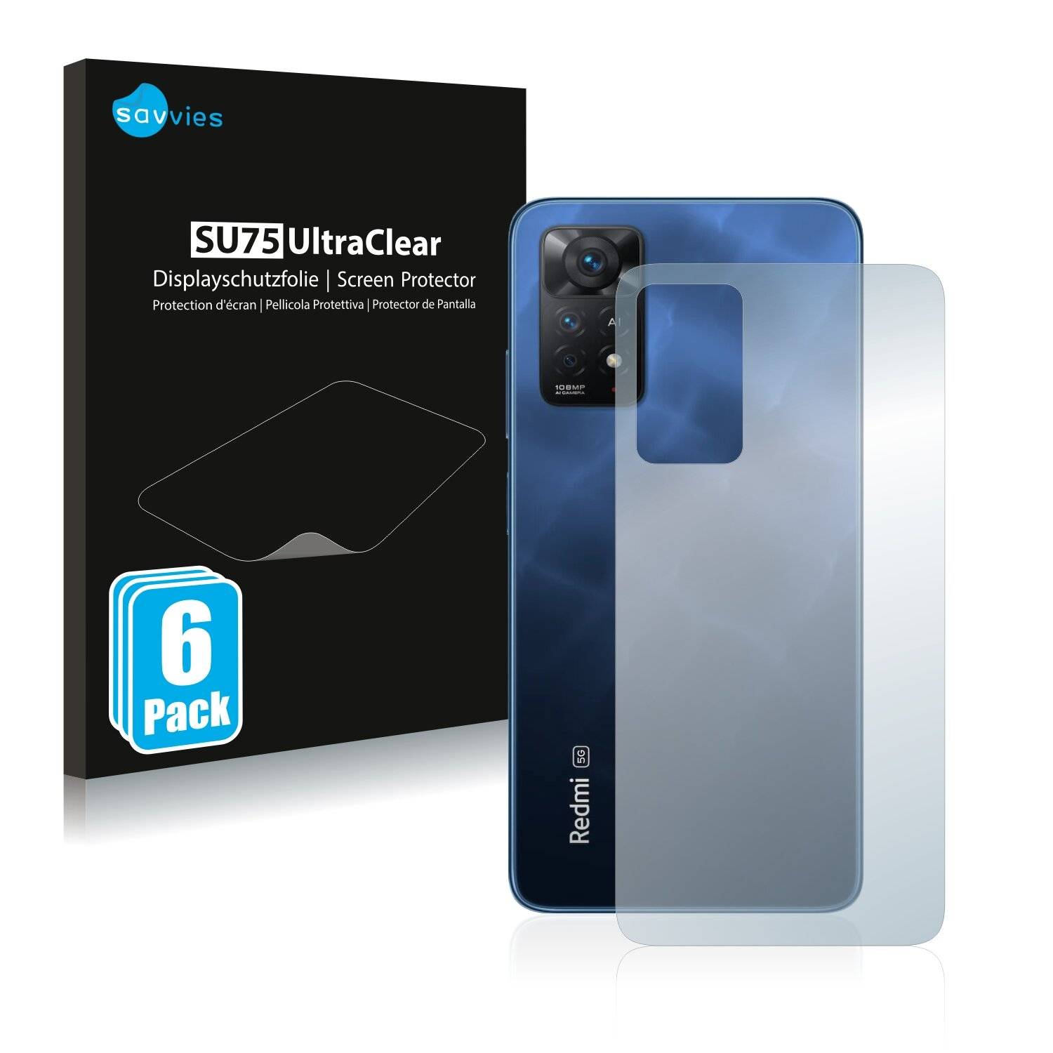 6x Savvies SU75 Displayschutzfolie für Xiaomi Redmi Note 11 Pro 5G