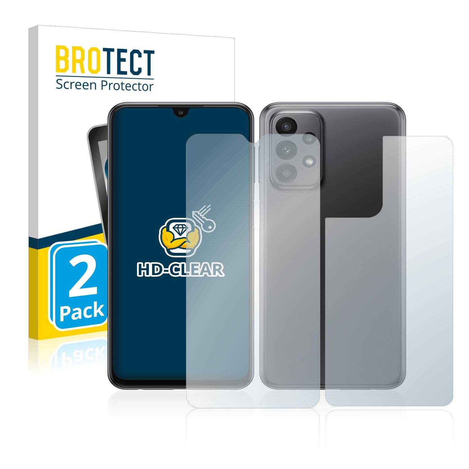 2x BROTECT HD-Clear Displayschutzfolie für Samsung Galaxy A23 (Vorder +