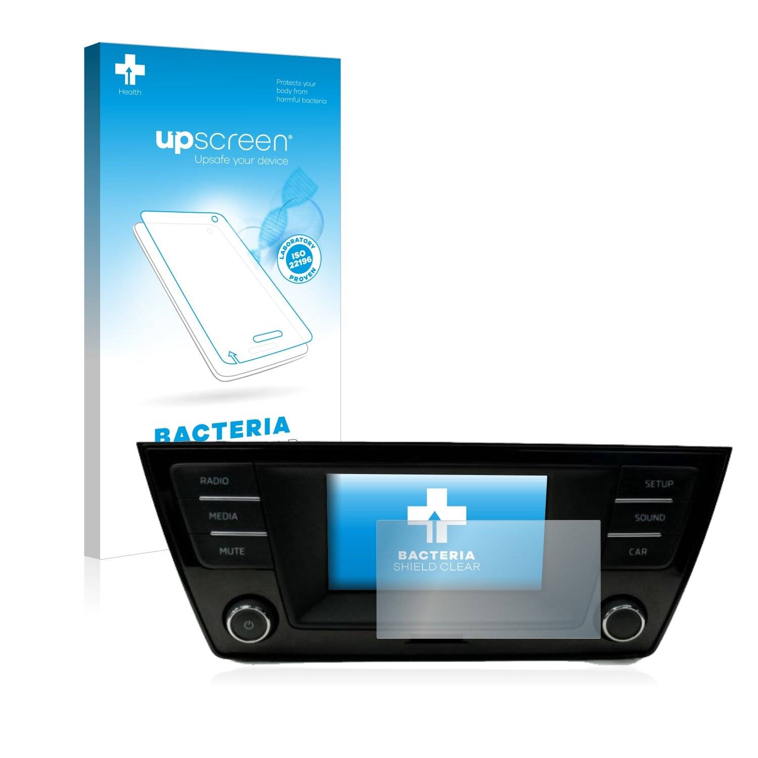 upscreen Bacteria Shield Clear Premium Antibakterielle Displayschutzfolie für Skoda Fabia 3
