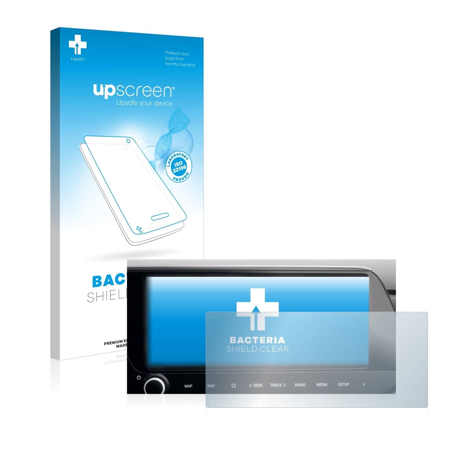 upscreen Bacteria Shield Clear Premium Antibakterielle Displayschutzfolie für Hyundai i20N