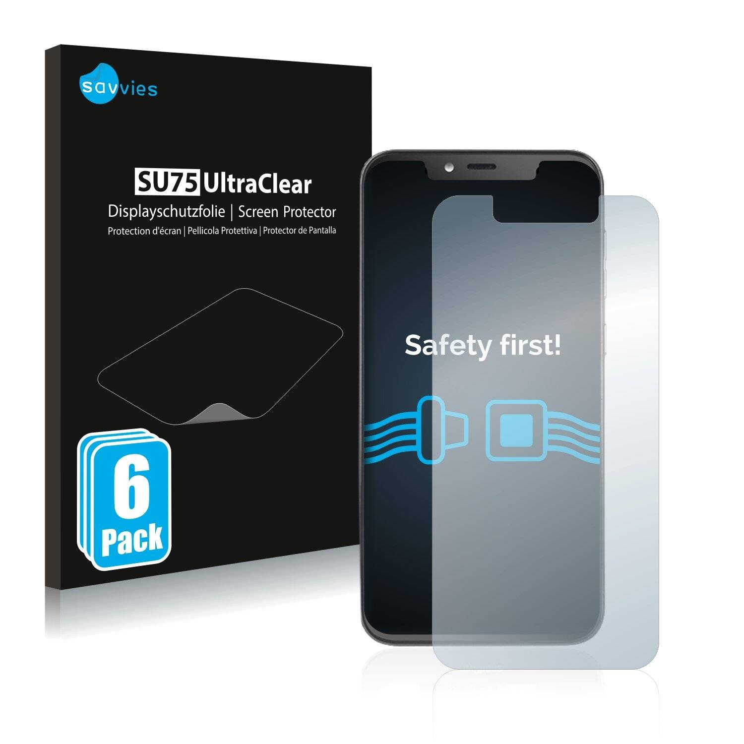 6x Savvies SU75 Displayschutzfolie für myPhone Prime 3