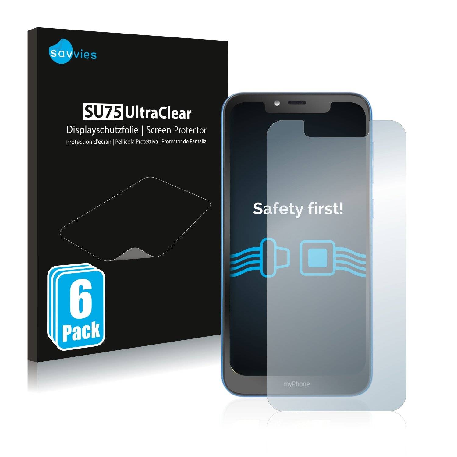 6x Savvies SU75 Displayschutzfolie für myPhone Prime