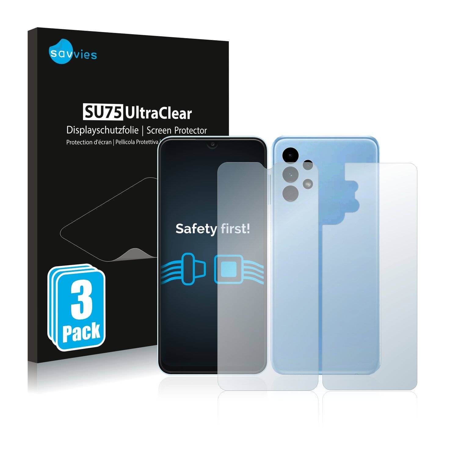 6x Savvies SU75 Displayschutzfolie für Samsung Galaxy A13 (Vorder +