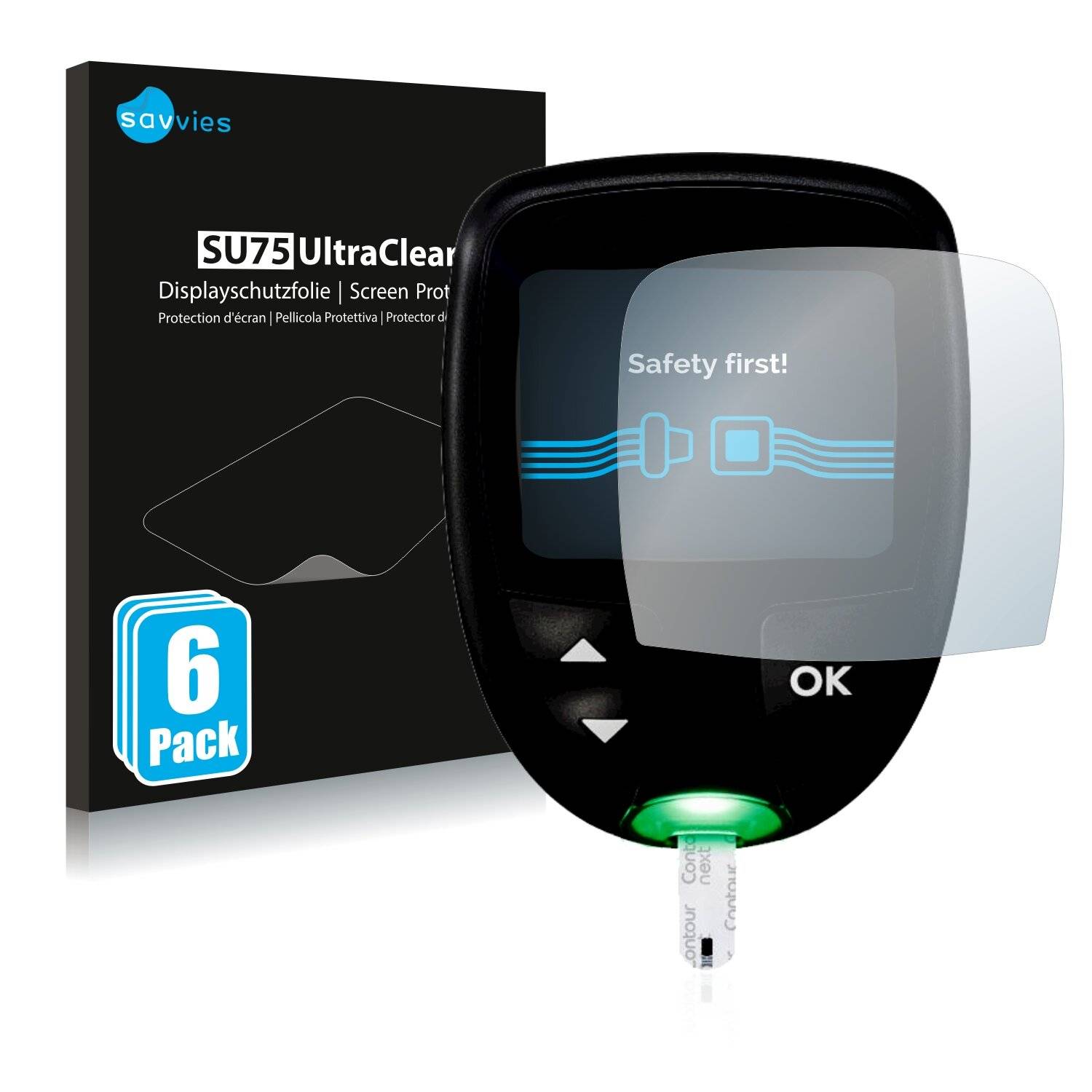 6x Savvies SU75 Displayschutzfolie für Contour