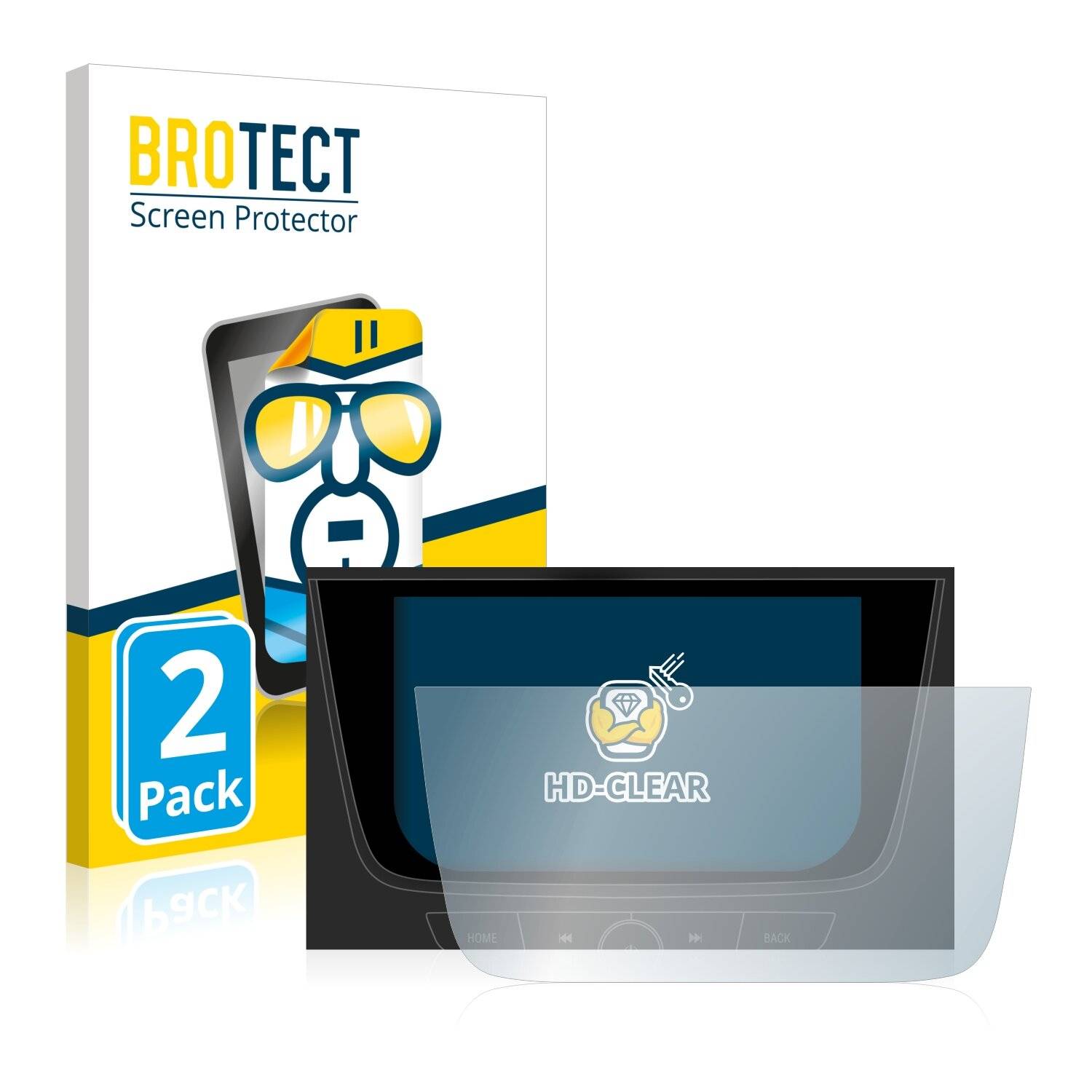 2x BROTECT HD-Clear Displayschutzfolie für Opel Multimedia Navi Pro 8