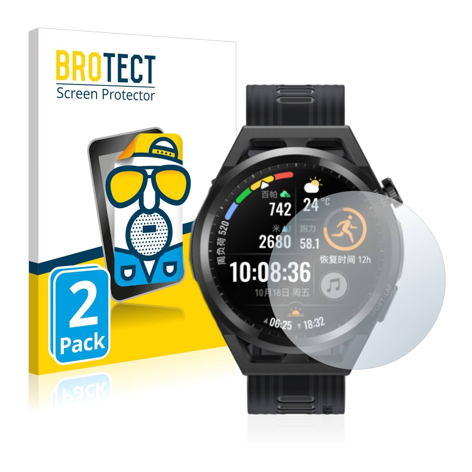 2x BROTECT Matte Displayschutzfolie für Huawei Watch GT Runner - Entspiegelt,