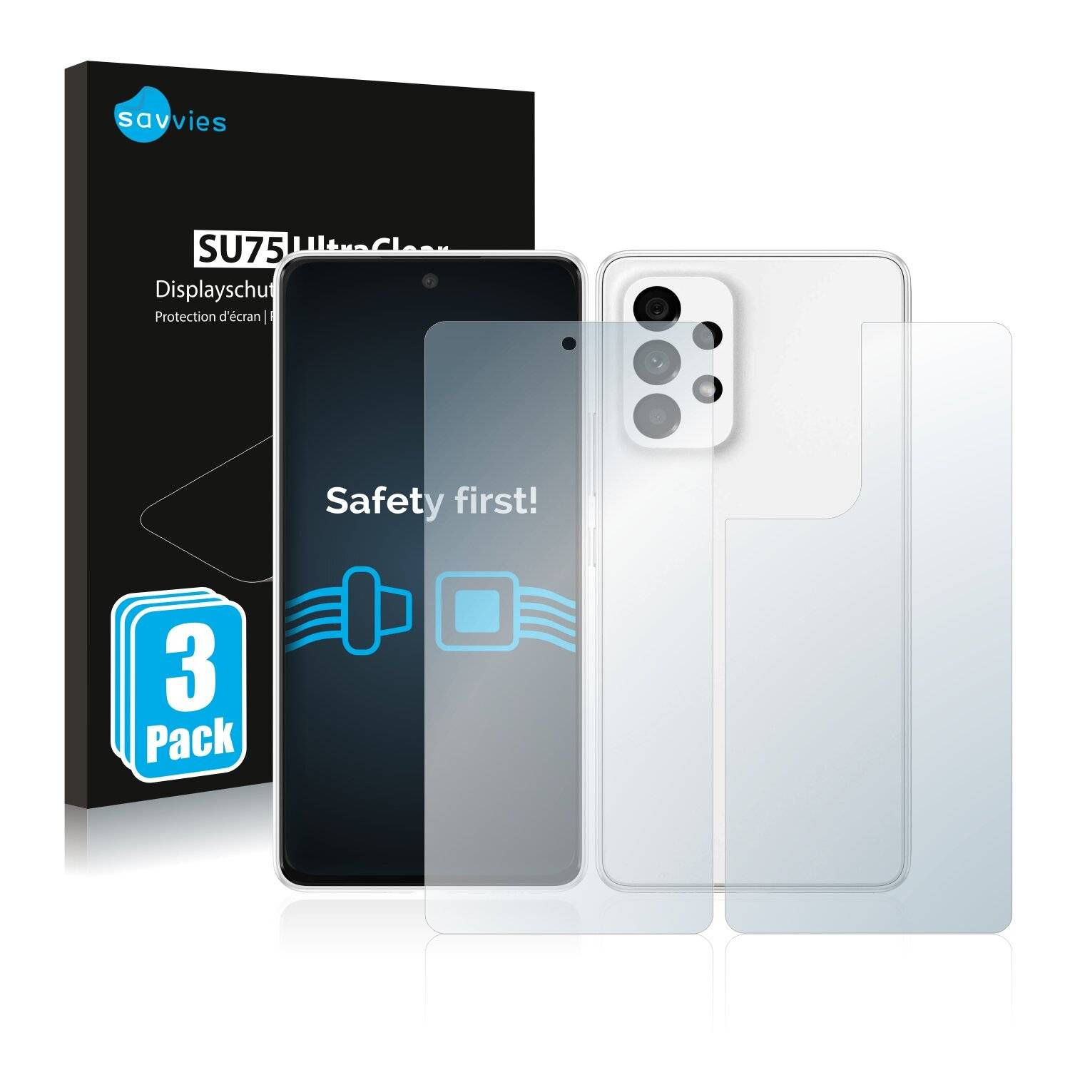 6x Savvies SU75 Displayschutzfolie für Samsung Galaxy A53 5G (Vorder +
