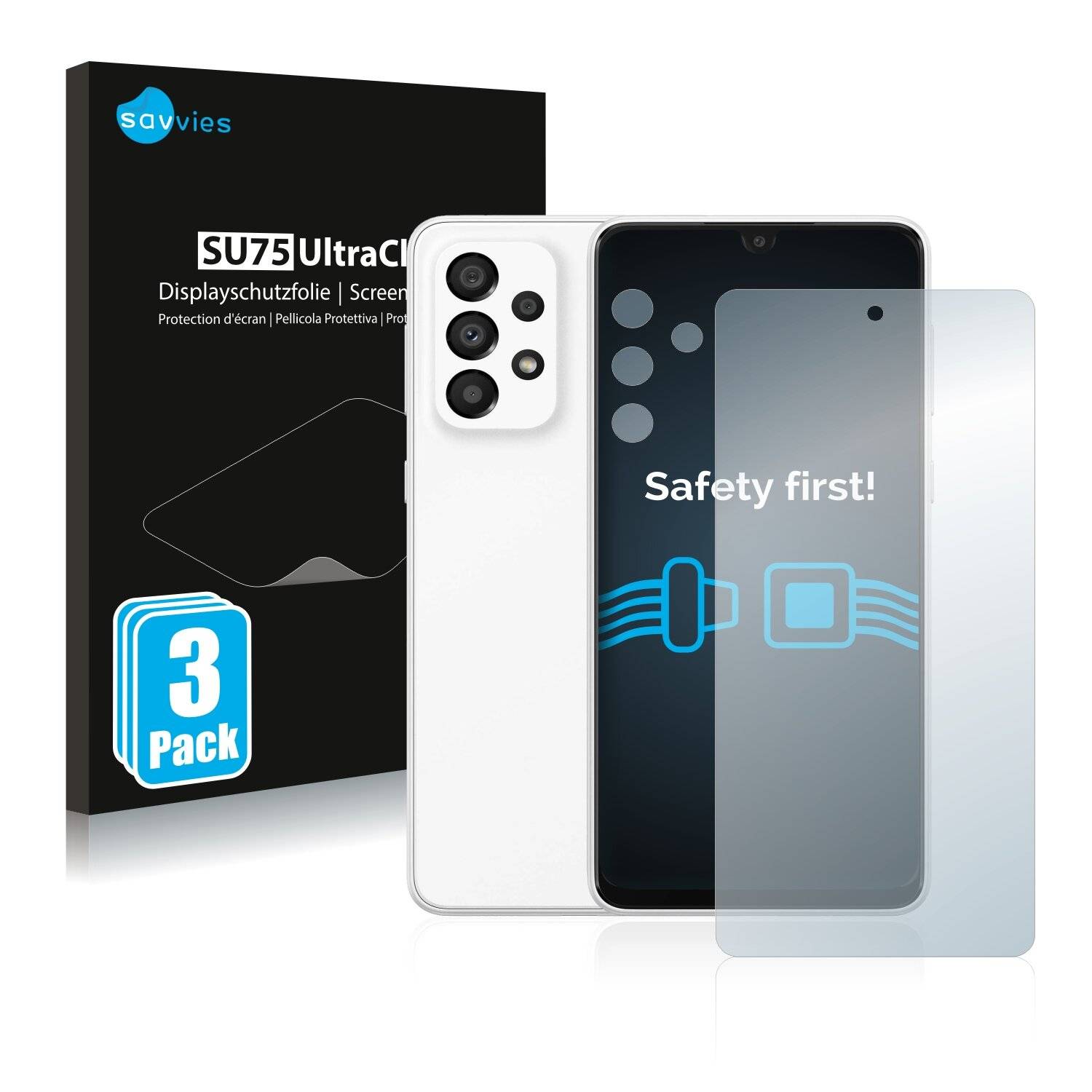 6x Savvies SU75 Displayschutzfolie für Samsung Galaxy A33 5G (Vorderseite +