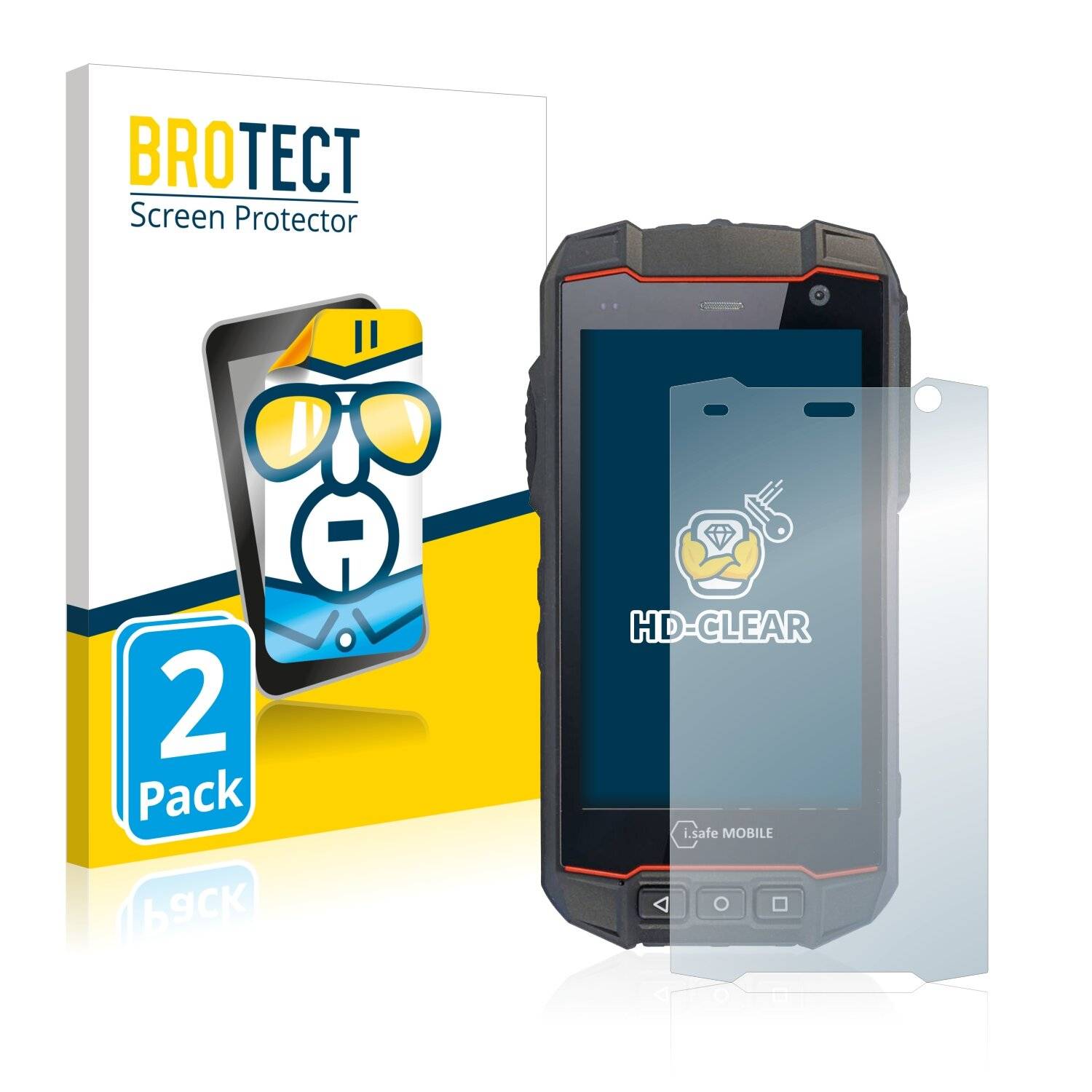 2x BROTECT HD-Clear Displayschutzfolie für i.safe