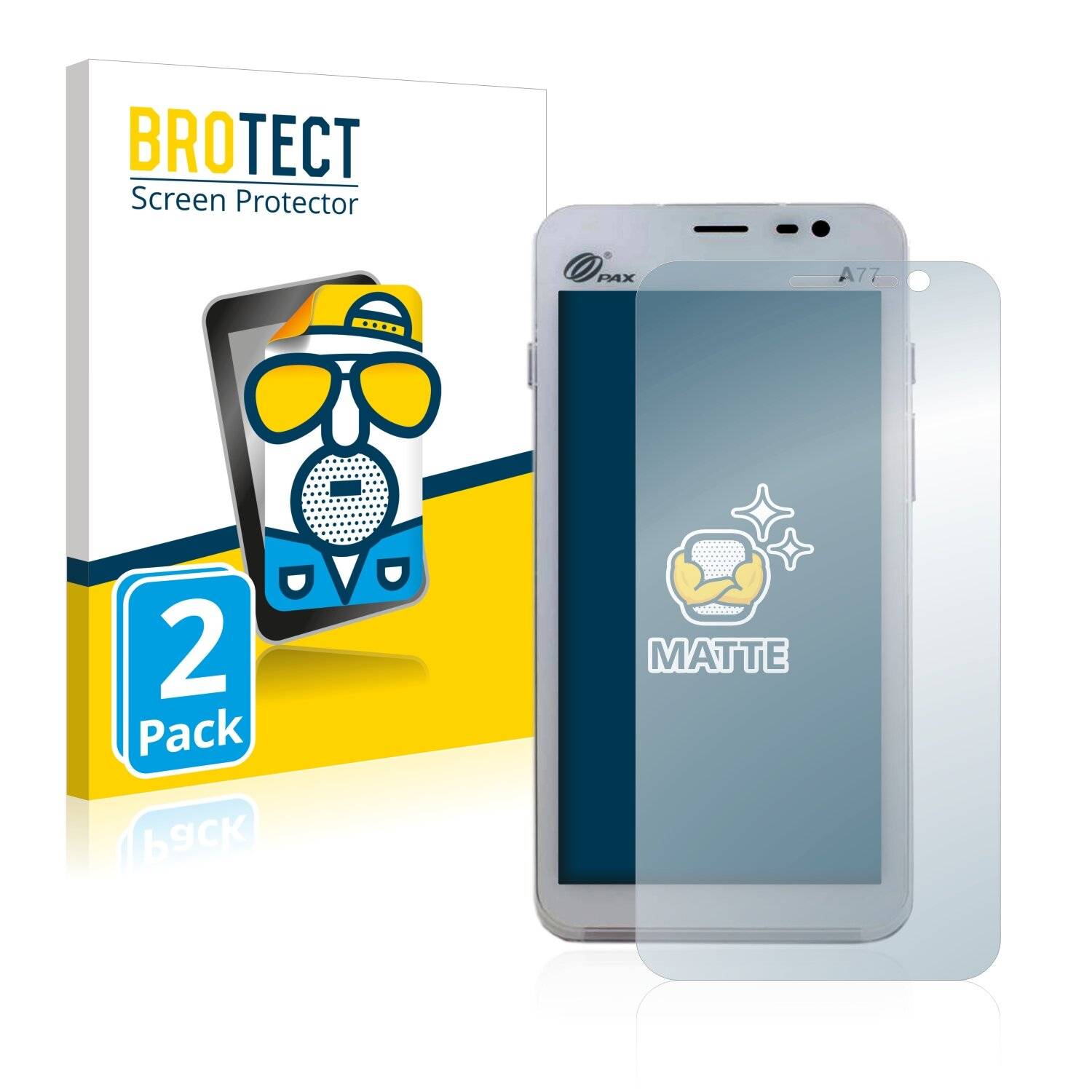 2x BROTECT Matte Displayschutzfolie für Concardis Mobile A77 - Entspiegelt,