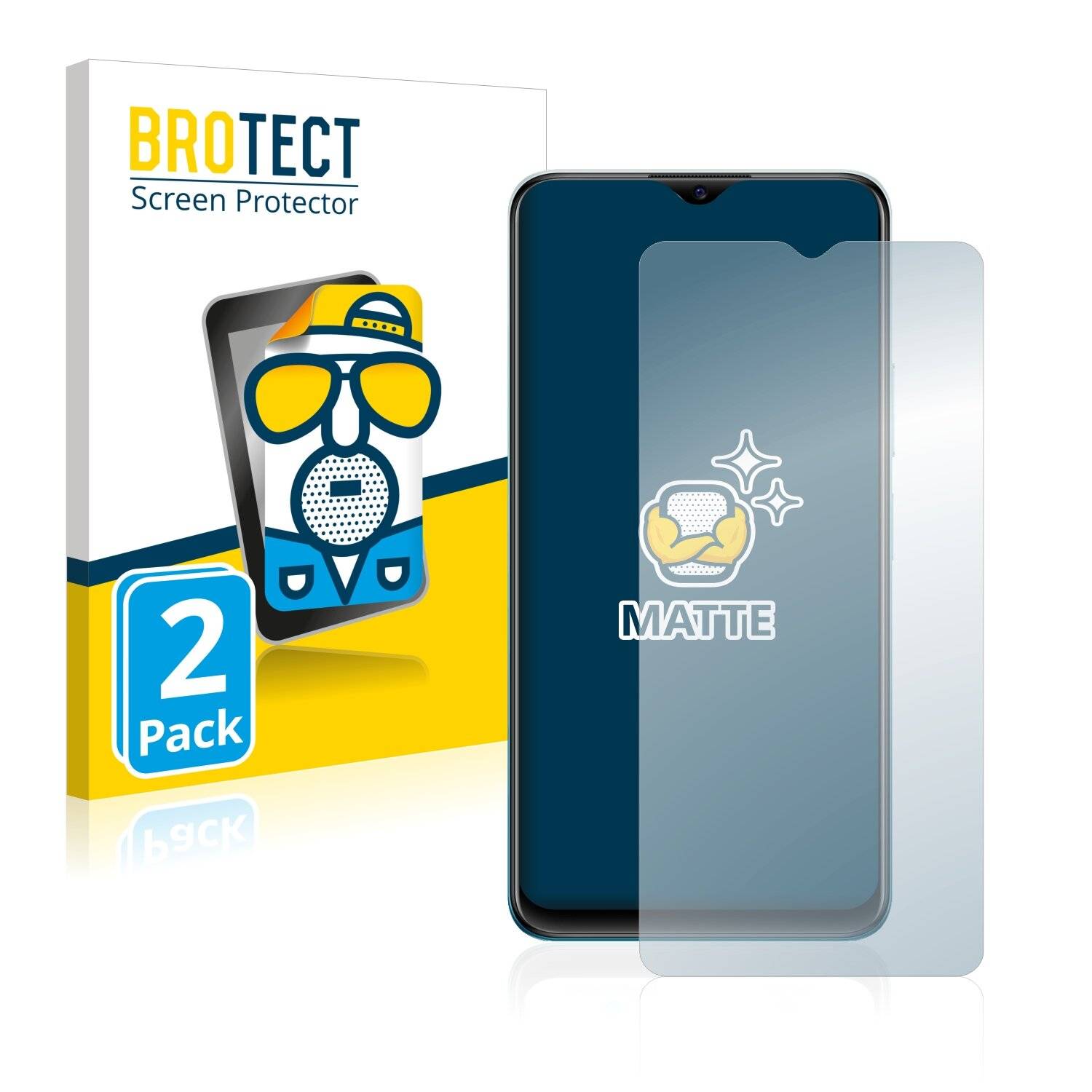 2x BROTECT Matte Displayschutzfolie für Vivo Y15A - Entspiegelt,