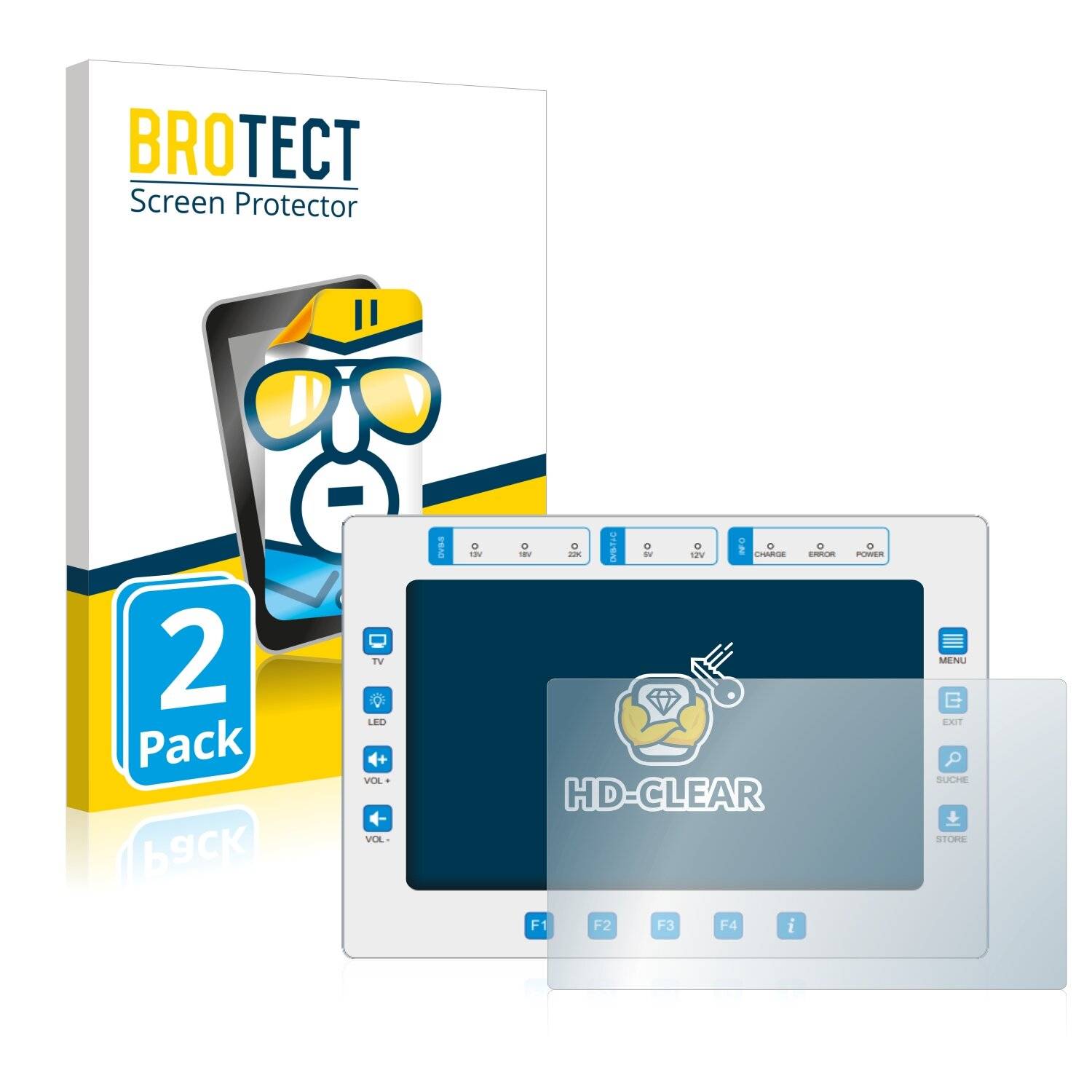 2x BROTECT HD-Clear Displayschutzfolie für Megasat HD7
