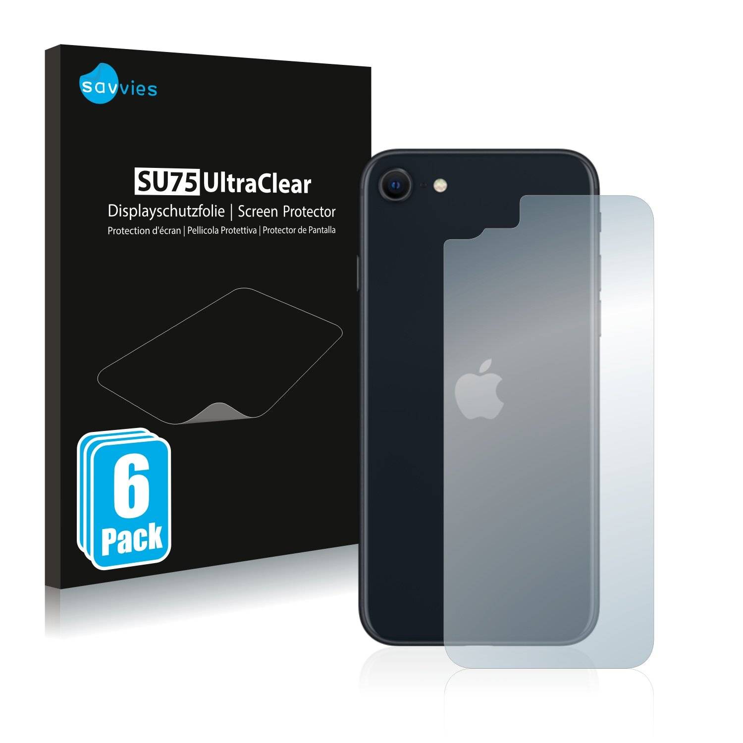 6x Savvies SU75 Displayschutzfolie für Apple iPhone SE 3 2022