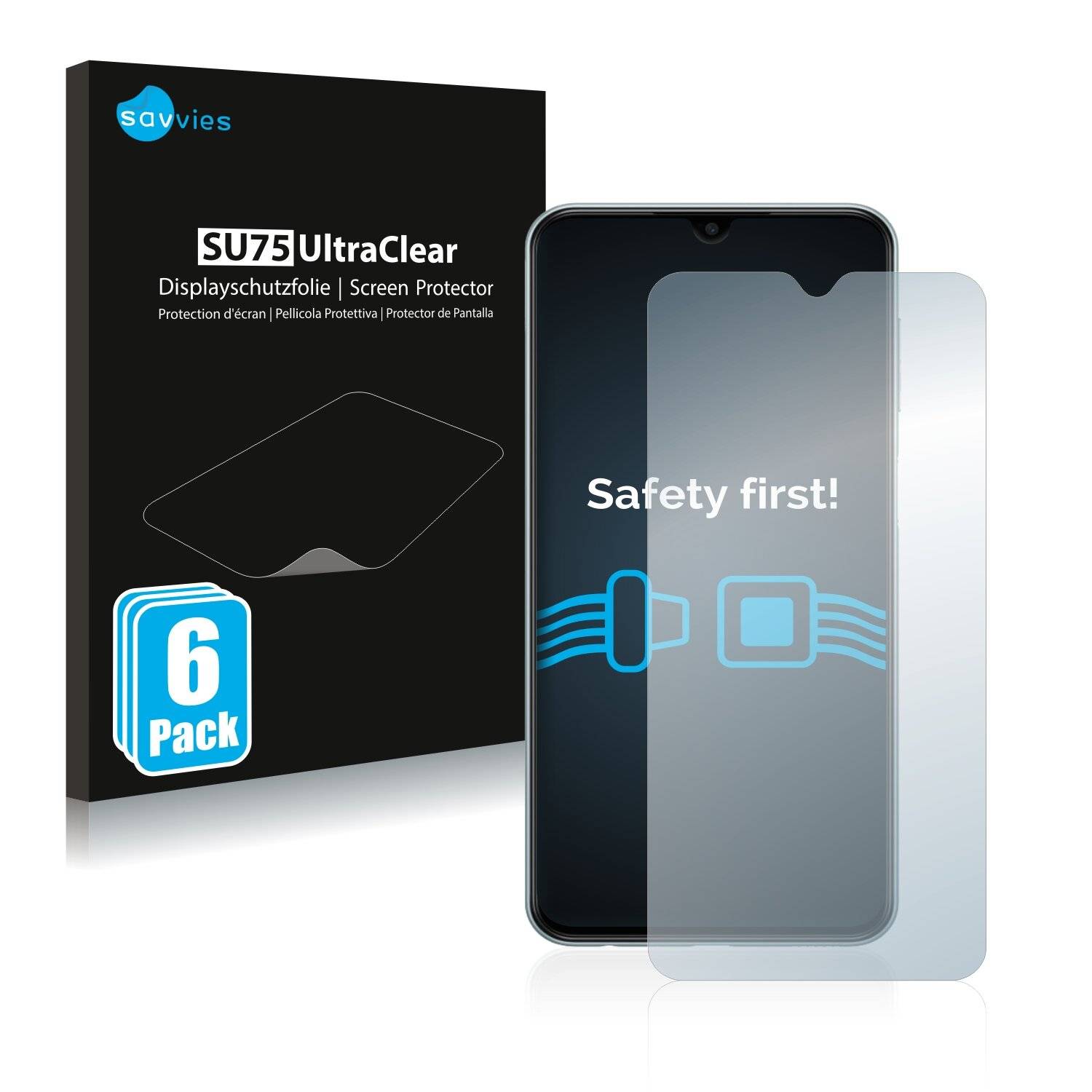 6x Savvies SU75 Displayschutzfolie für Samsung Galaxy