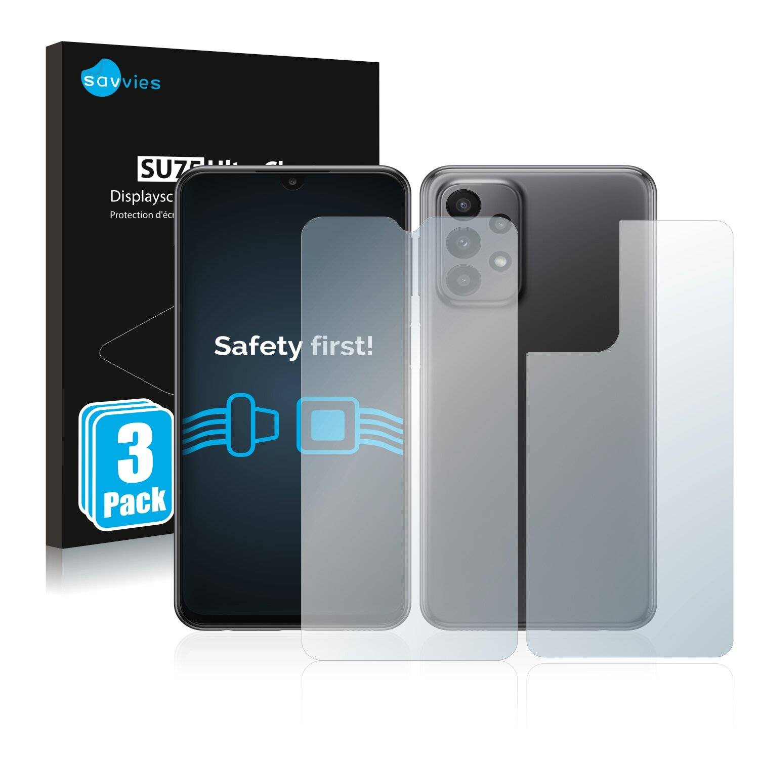 6x Savvies SU75 Displayschutzfolie für Samsung Galaxy A23 (Vorder +