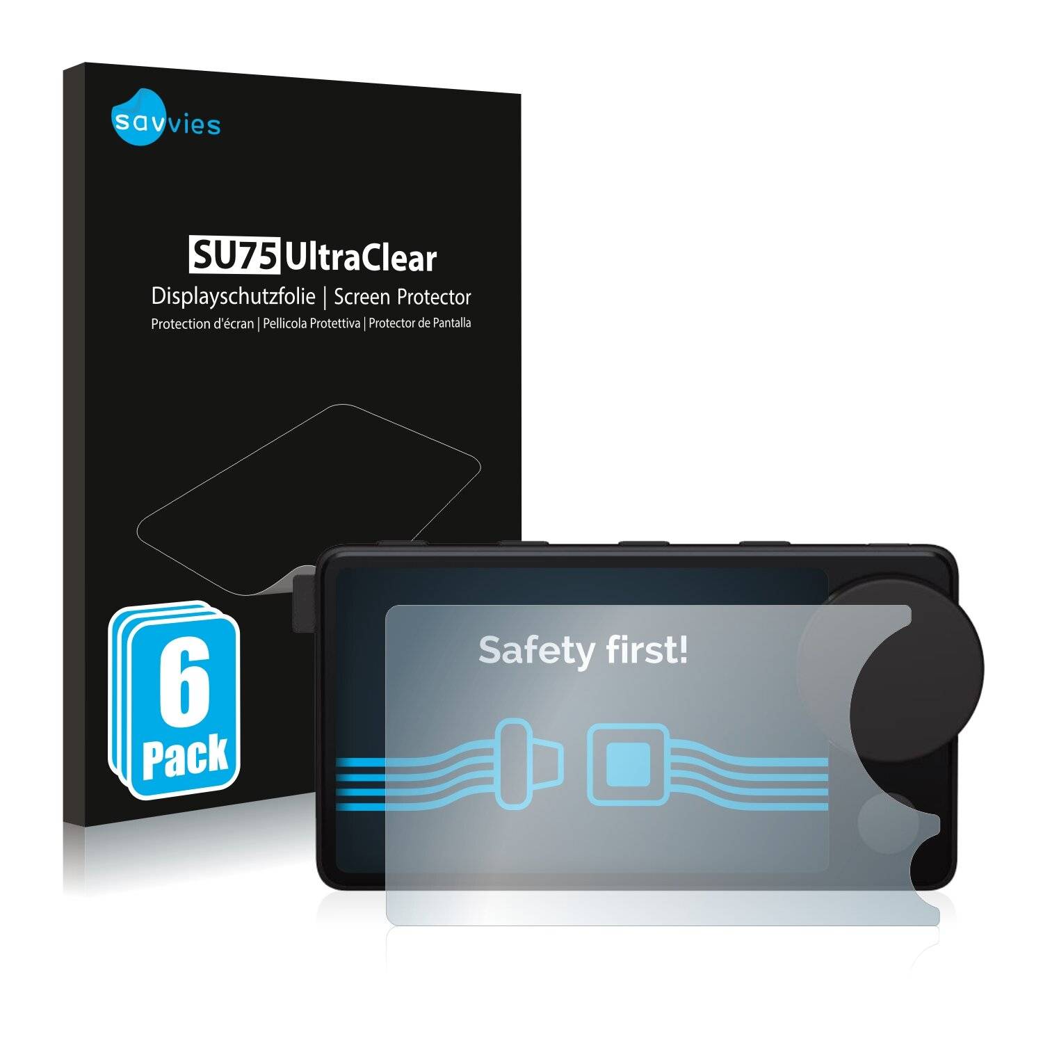 6x Savvies SU75 Displayschutzfolie für Spotify Car