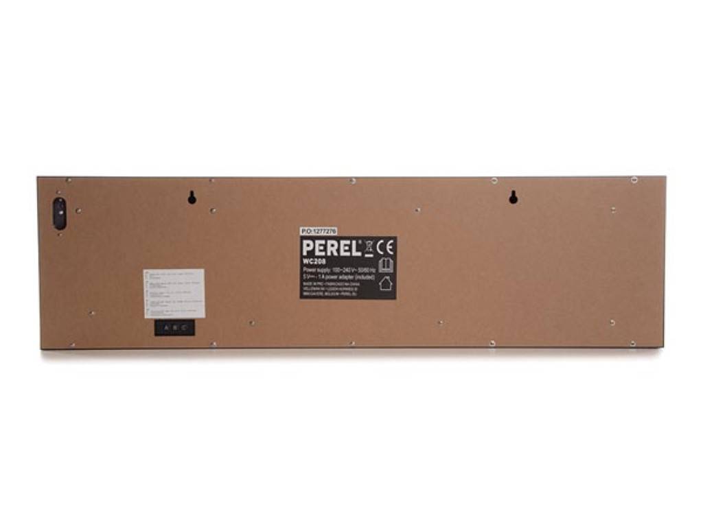 Perel Wanduhr mit LED-Display, digital, Schwarz, Rot