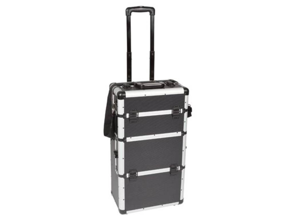 Perel Werkzeugkoffer, Trolley-Funktion, Schlüsselschloss, 2 Schlüssel, Schwarz