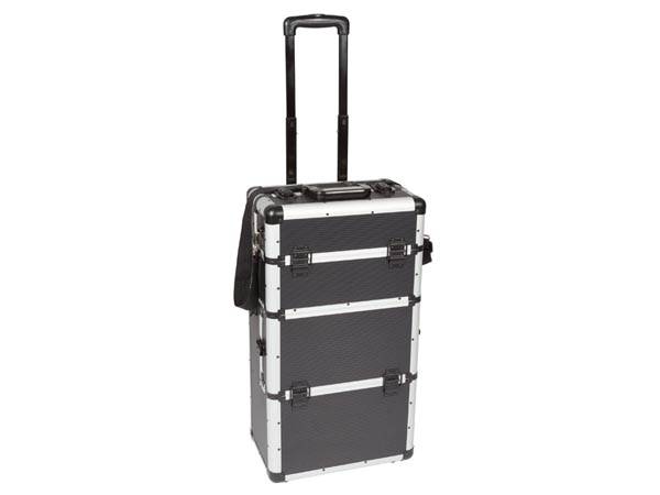 Perel Werkzeugkoffer, Trolley-Funktion, Schlüsselschloss, 2 Schlüssel, Schwarz
