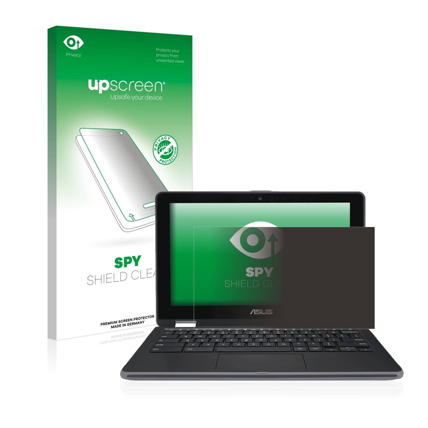 upscreen Spy Shield Clear Premium Blickschutzfolie für Asus Chromebook Flip