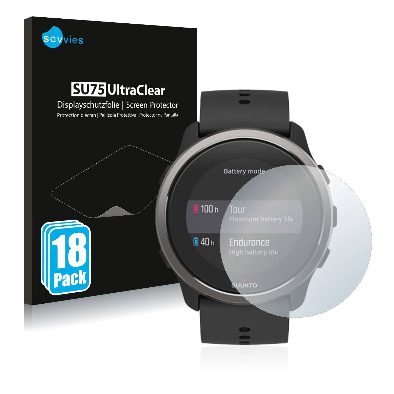 18x Savvies SU75 Displayschutzfolie für Suunto 5