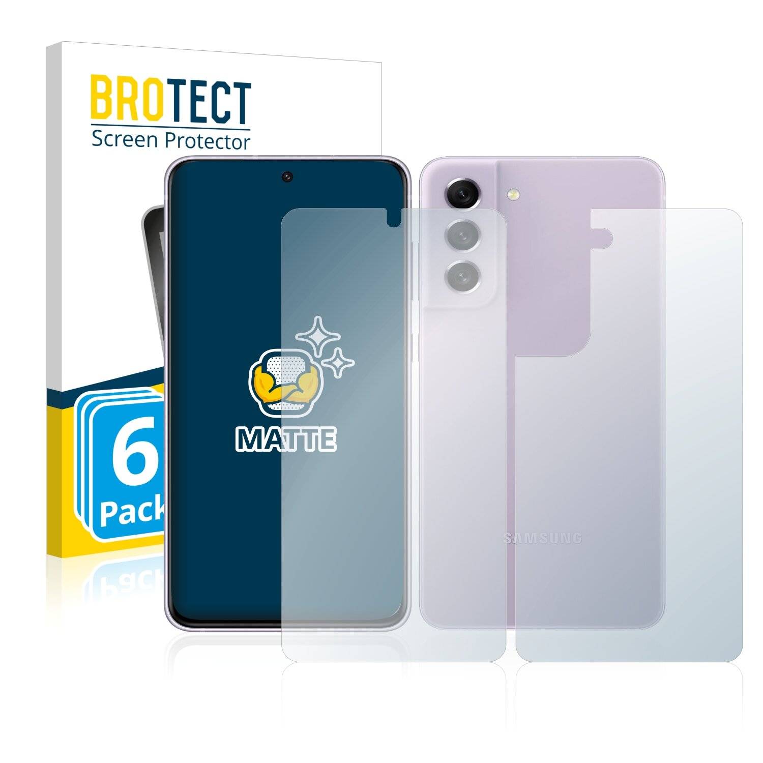 6x BROTECT Matte Displayschutzfolie für Samsung Galaxy S21 FE 5G (Vorder + Rückseite) -