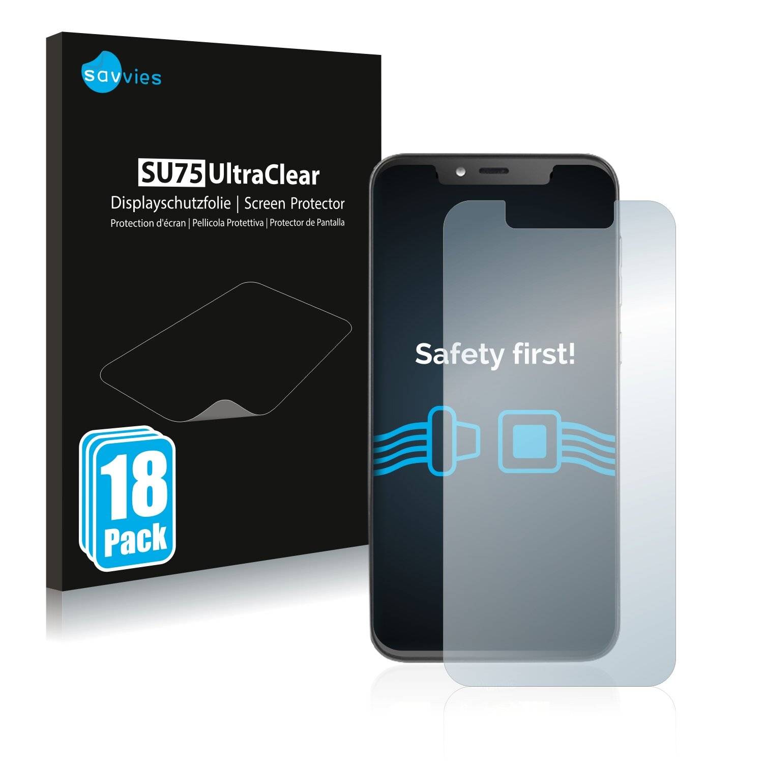 18x Savvies SU75 Displayschutzfolie für myPhone Prime 3
