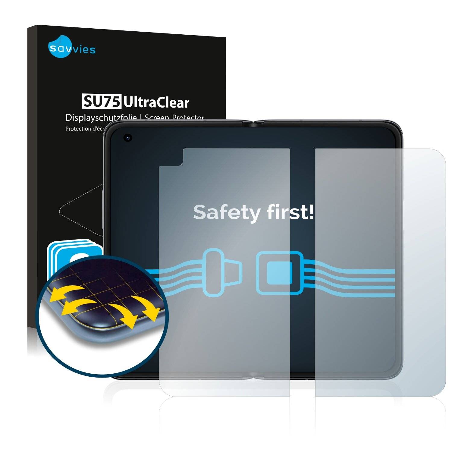 6x Savvies SU75 Displayschutzfolie für Oppo Find N (Inneres