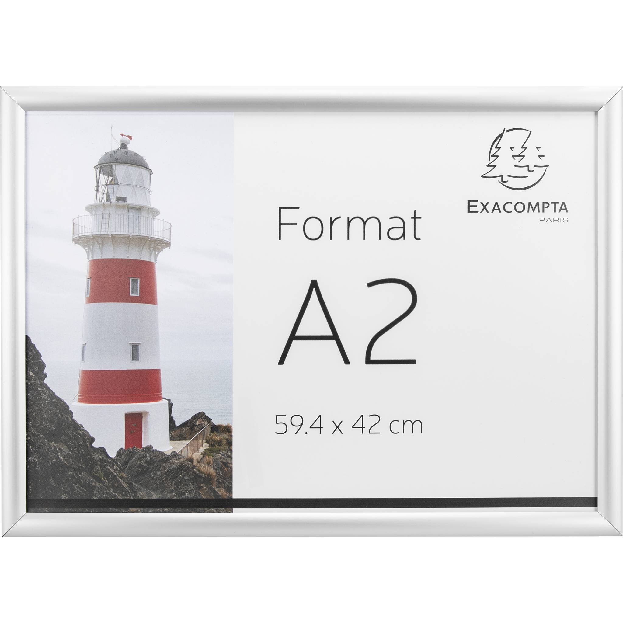 Exacompta Wandplakatrahmen mit Rahmen Aluminium A2, Exacryl, Kristall, 8294358D