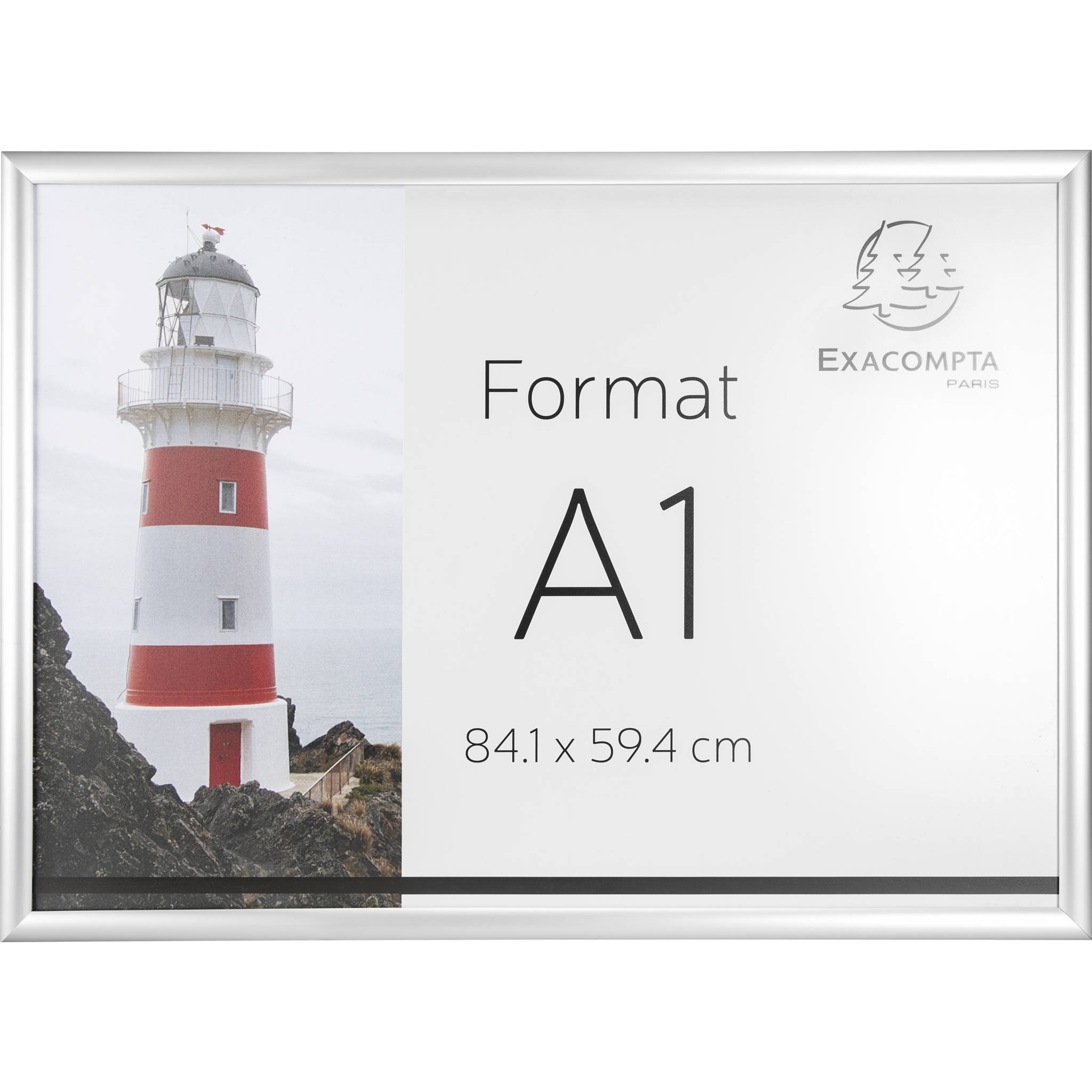 Exacompta Wandplakatrahmen mit Rahmen Aluminium A1, Exacryl, Kristall, 8194358D