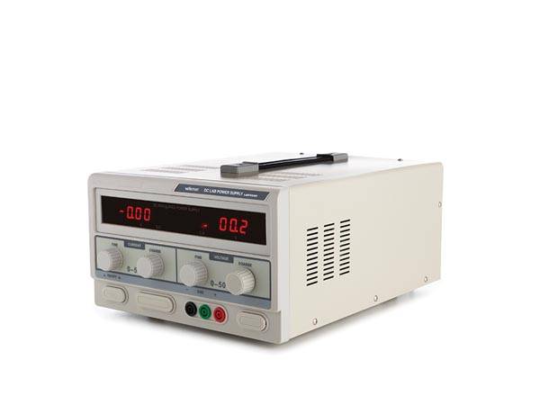 Labornetzgerät, einstellbar, 0-50 VDC/0-5 A, Strombegrenzung, kurzschlussfest, zwei LCD-Anzeigen, Grau
