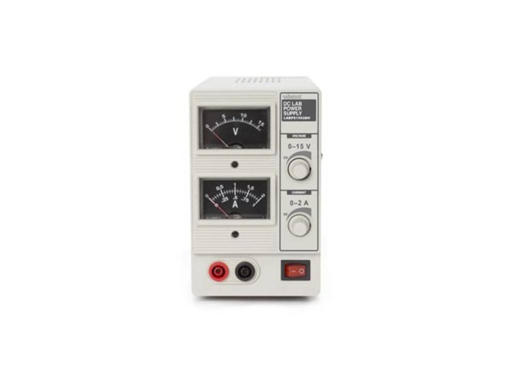 Labornetzgerät, einstellbar, 0-15 VDC/0-2 A, Strombegrenzung, kurzschlussfest, analog, Grau