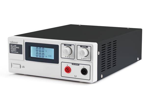 Labornetzgerät, Schaltnetzteil, einstellbar, 0-30 VDC/0-30 A, Strombegrenzung, kurzschlussfest, LCD-Anzeige, Grau