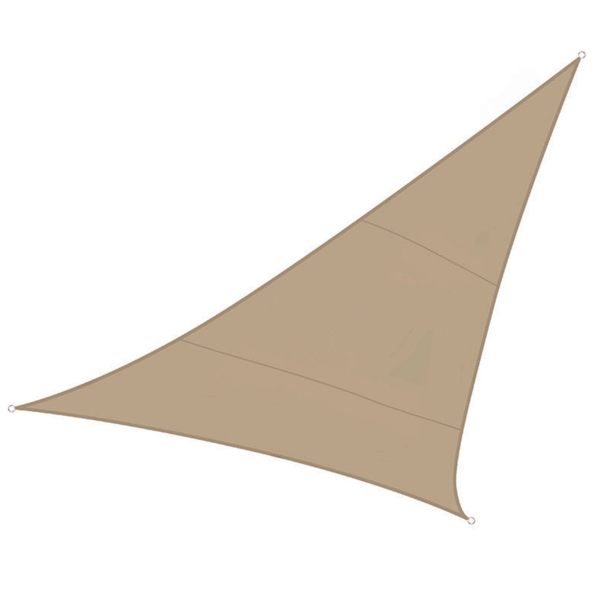 Perel Sonnensegel, winddurchlässig, wasserdurchlässig, 5 x 5 x 5 m, 180 g/m², HDPE, Dreieck, Champagne