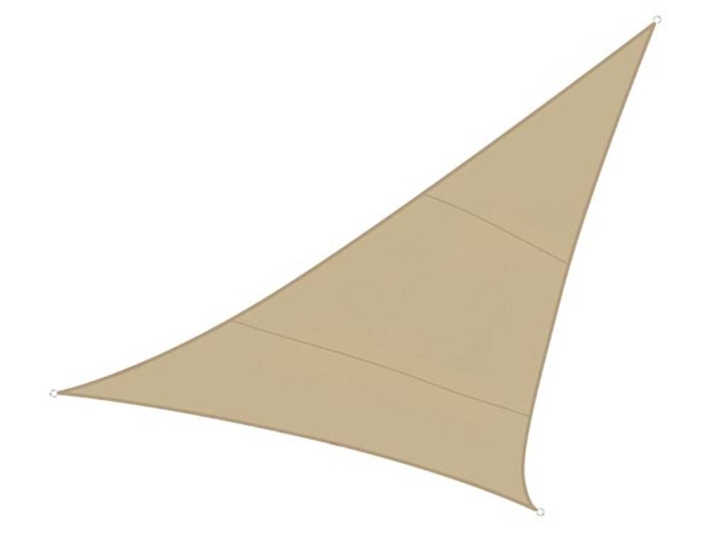 Perel Sonnensegel, winddurchlässig, wasserdurchlässig, 5 x 5 x 5 m, 180 g/m², HDPE, Dreieck, Champagne