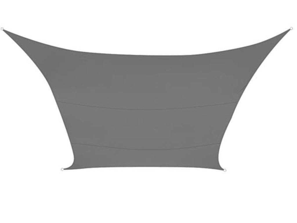 Perel Sonnensegel, winddurchlässig, wasserdurchlässig, 5 x 5 m, 180 g/m², HDPE, Quadrat, Dunkelgrau