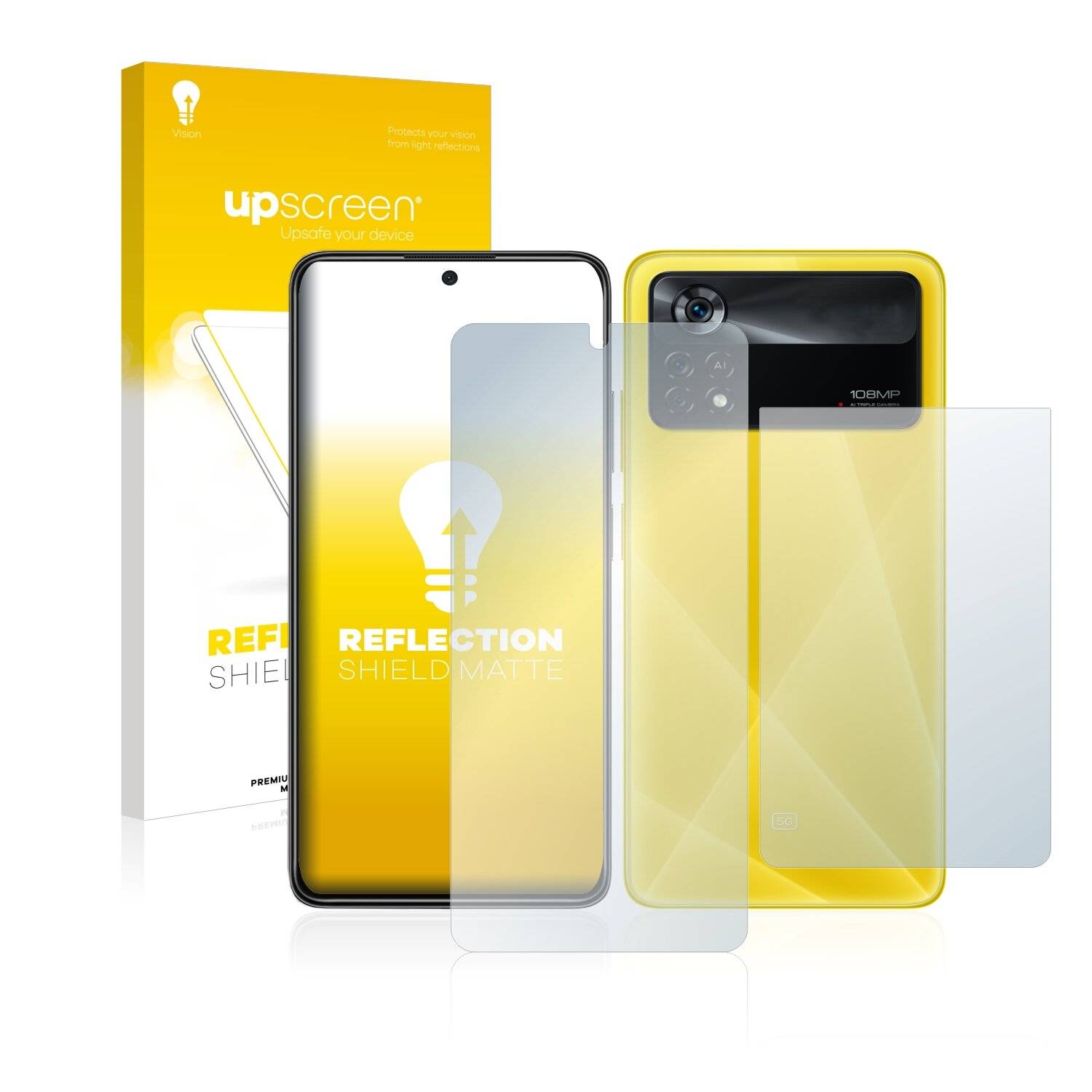 upscreen Reflection Shield Matte Premium Displayschutzfolie für Xiaomi Poco X4 Pro 5G