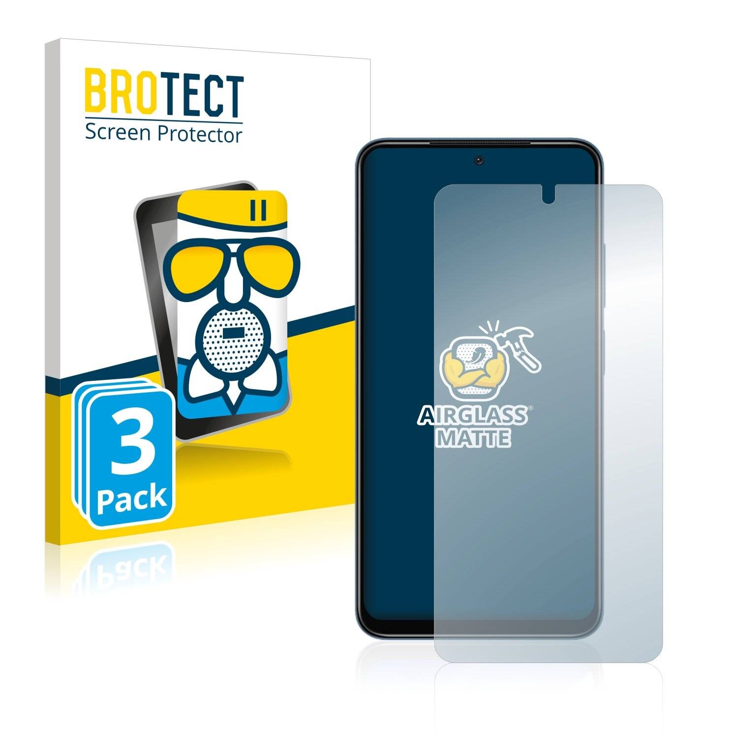 3x BROTECT AirGlass Matte Schutzglas Folie für Xiaomi Redmi Note