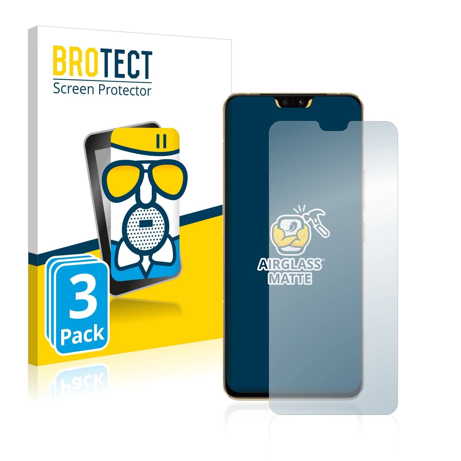 3x BROTECT AirGlass Matte Schutzglas Folie für Vivo V23