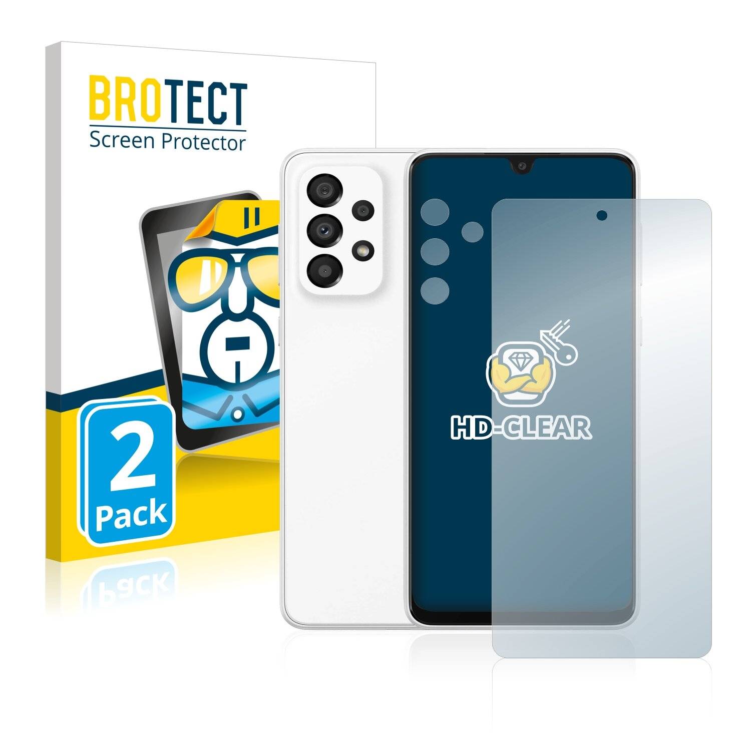 2x BROTECT HD-Clear Displayschutzfolie für Samsung Galaxy A33 5G (Vorderseite +