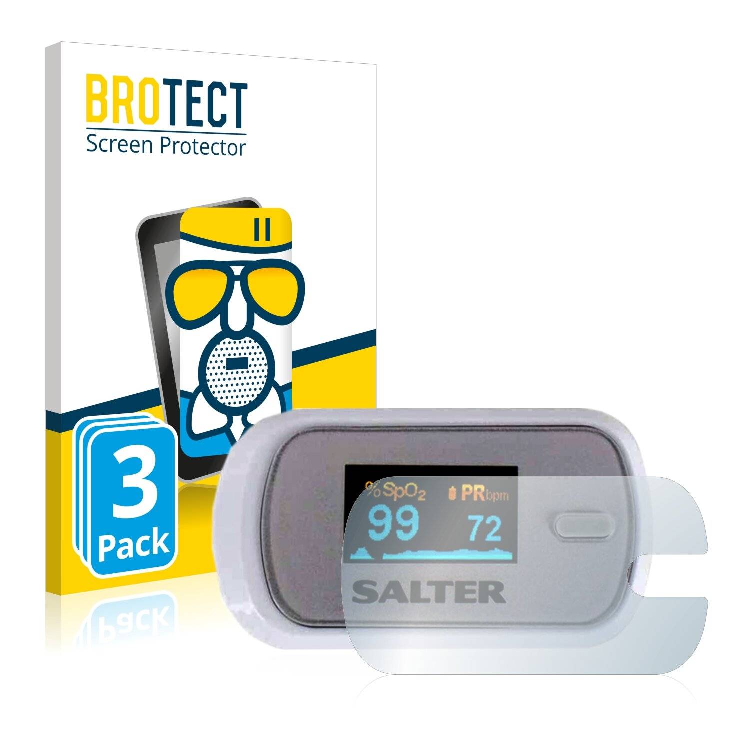 3x BROTECT AirGlass Matte Schutzglas Folie für Salter OxyWatch