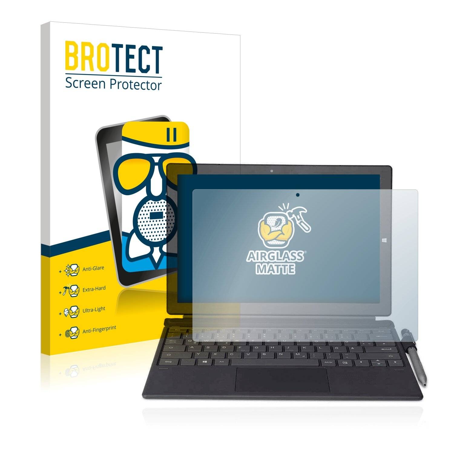 BROTECT AirGlass Matte Schutzglas Folie für Wortmann Terra Pad
